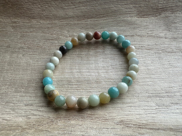 Amazoniet Multi kogelarmband 6mm