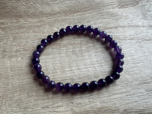 Amethist kogelarmband 6mm