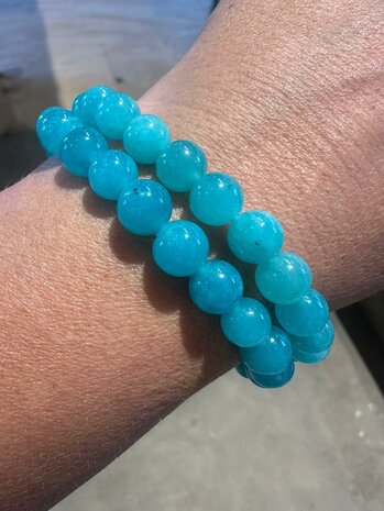 Amazoniet AA kogelarmband 8mm